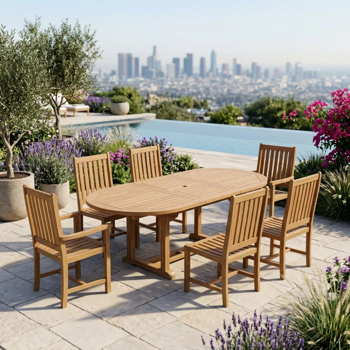 Anderson Teak Bahama Wilshire 7-Piece Extension Dining Set – view 7