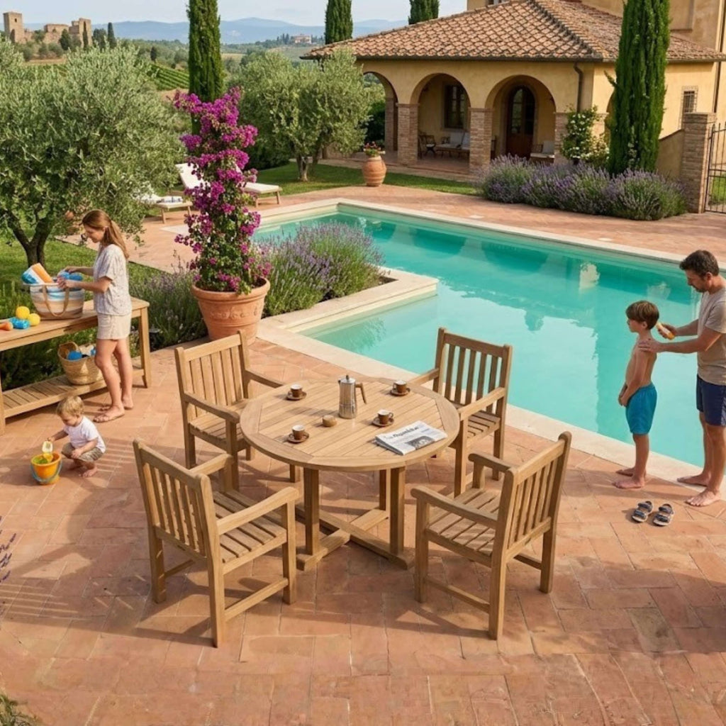 Anderson Teak Tosca Classic Armchair 5-Piece Dining Set – view 2