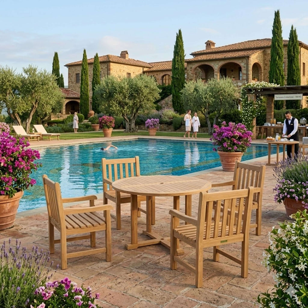 Anderson Teak Tosca Classic Armchair 5-Piece Dining Set – view 3