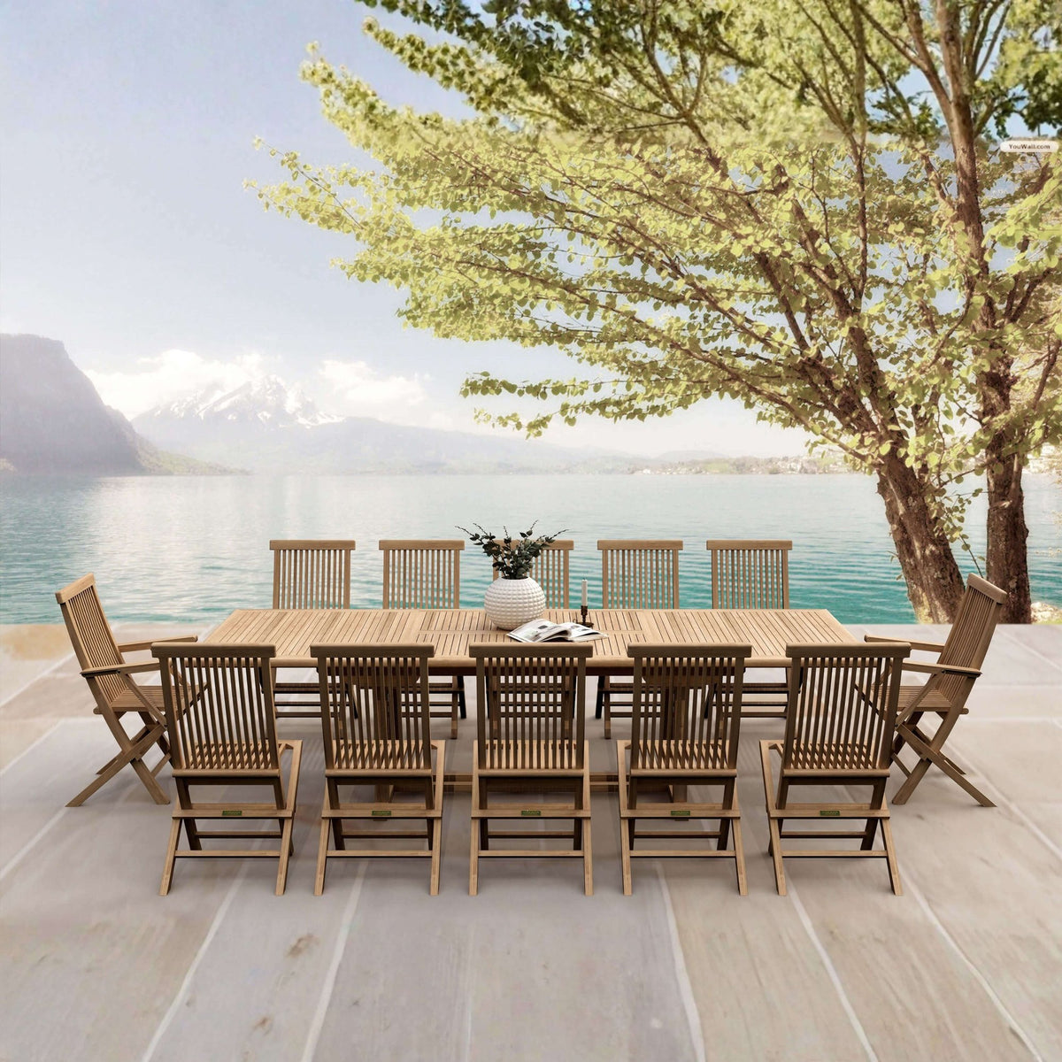 Anderson Teak Valencia Classic 13-Piece Dining Set