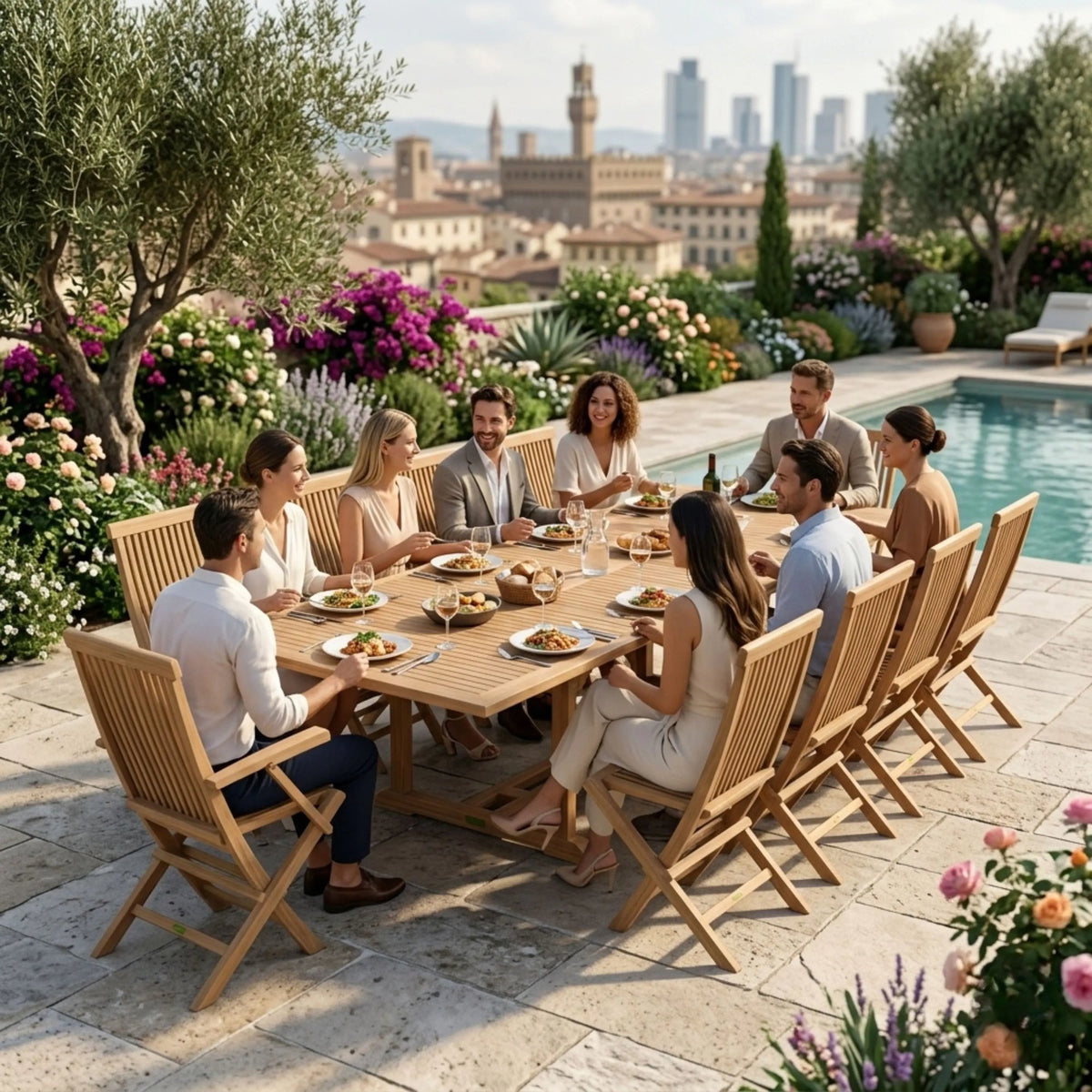 Anderson Teak Valencia Classic 11-Piece Dining Set – view 3