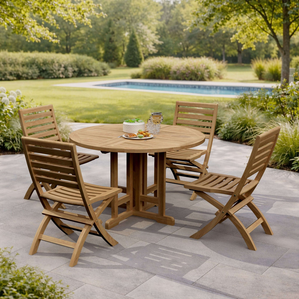 Anderson Teak Andrew Butterfly Folding 5-Piece Dining Set