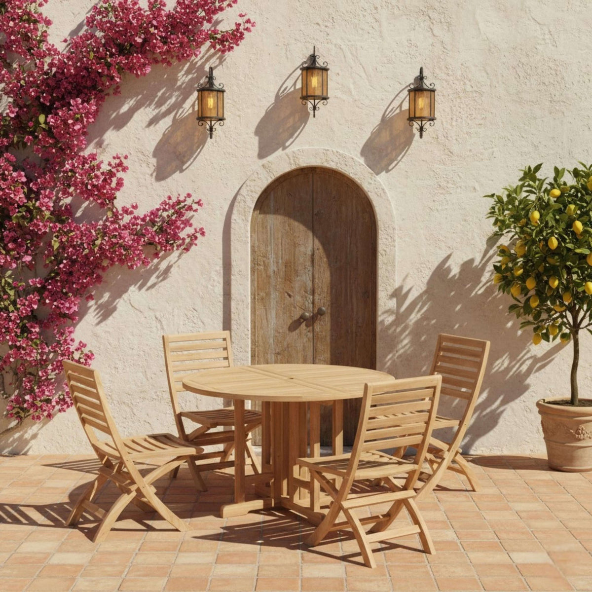 Anderson Teak Andrew Butterfly Folding 5-Piece Dining Set – view 2