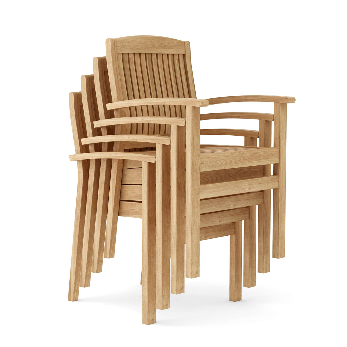 Anderson Teak Sahara 9-Piece Dining Set w/ Stacking Armchair (SET-75) – view 12