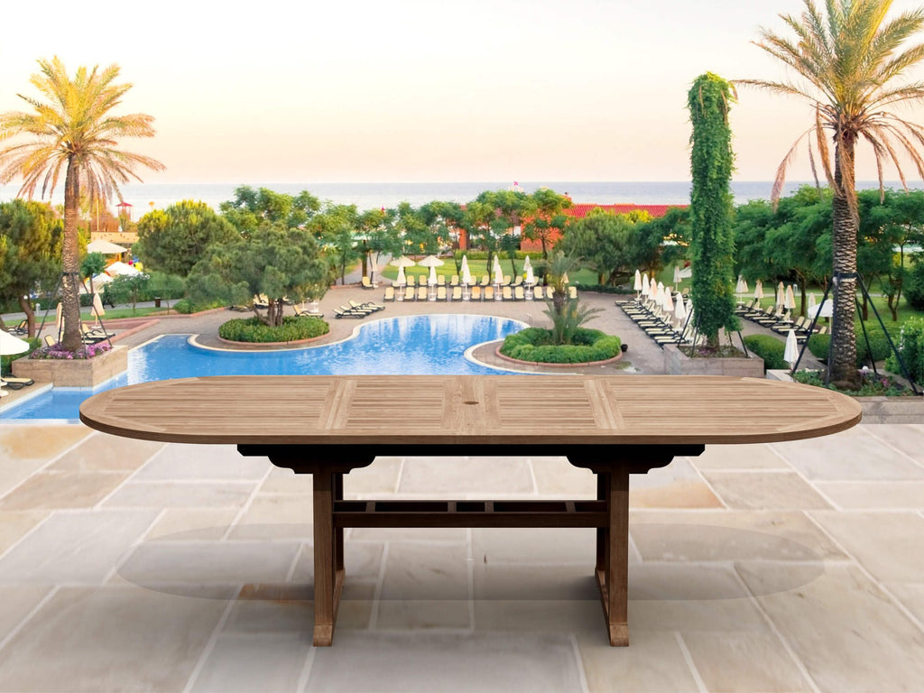 Anderson Teak Sahara 9-Piece Dining Set w/ Stacking Armchair (SET-75) – view 2