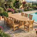 Anderson Teak Sahara 9-Piece Dining Set w/ Stacking Side Chair (SET-76)