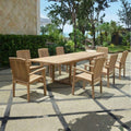 Anderson Teak Bahama Stackable Sahara 9-Piece Rectangular Dining Set (SET-77)