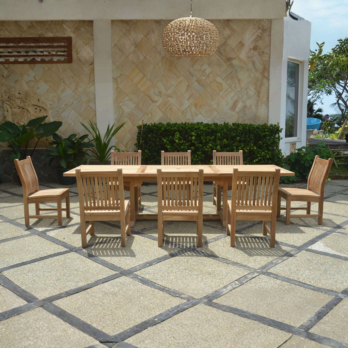 Anderson Teak Bahama Sahara 9-Piece 10' Rectangular Dining Set (SET-79)