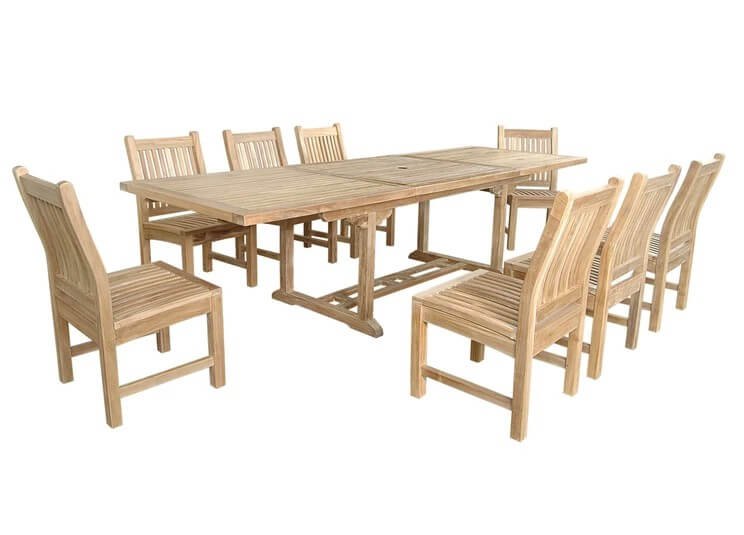 Anderson Teak Bahama Sahara 9-Piece 10' Rectangular Dining Set (SET-79) – view 4