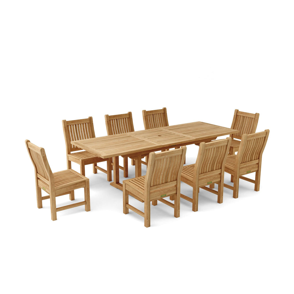 Anderson Teak Bahama Sahara 9-Piece 94" Rectangular Dining Set – view 2