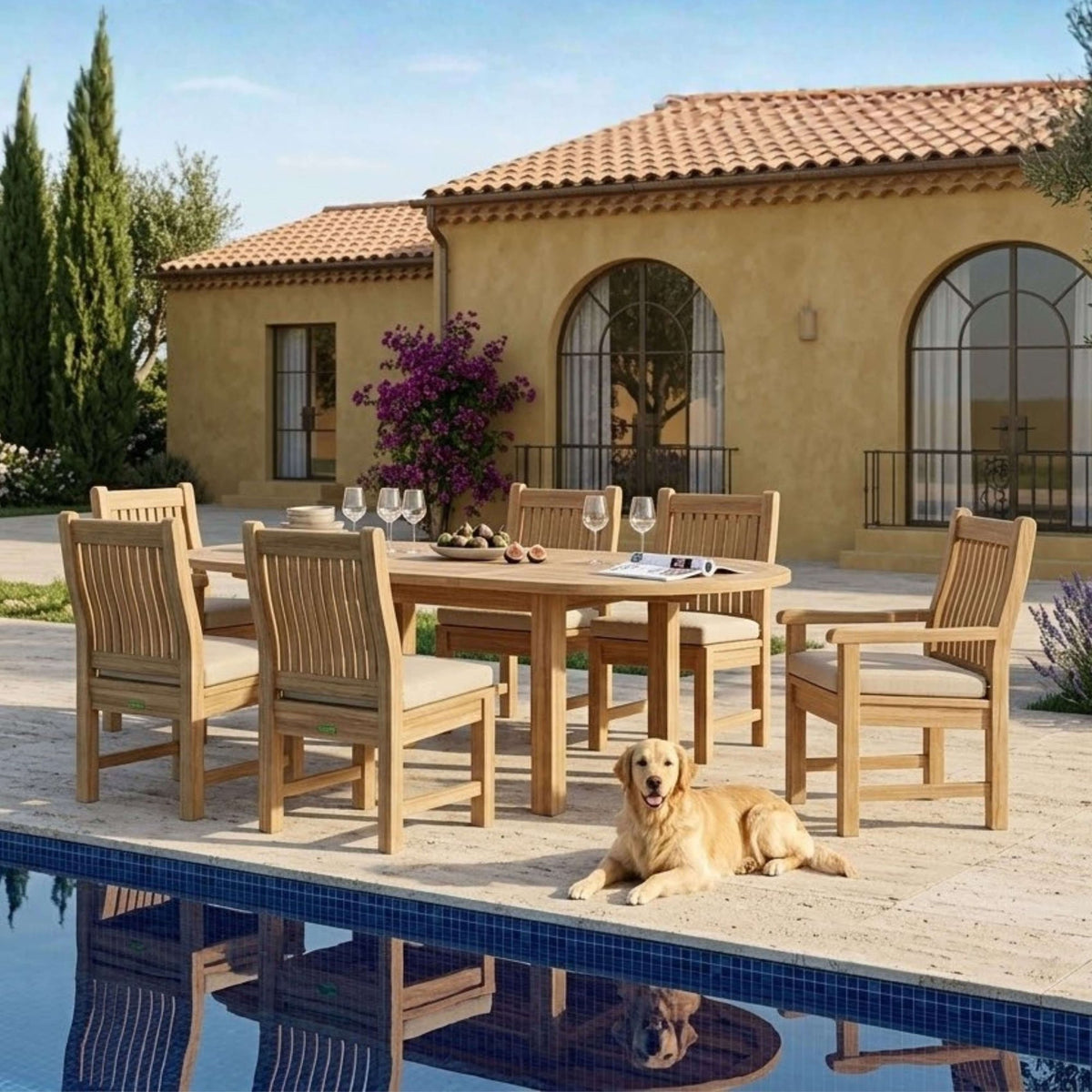 Anderson Teak Bahama Sahara 7-Piece 96" Rectangular Dining Set – view 2