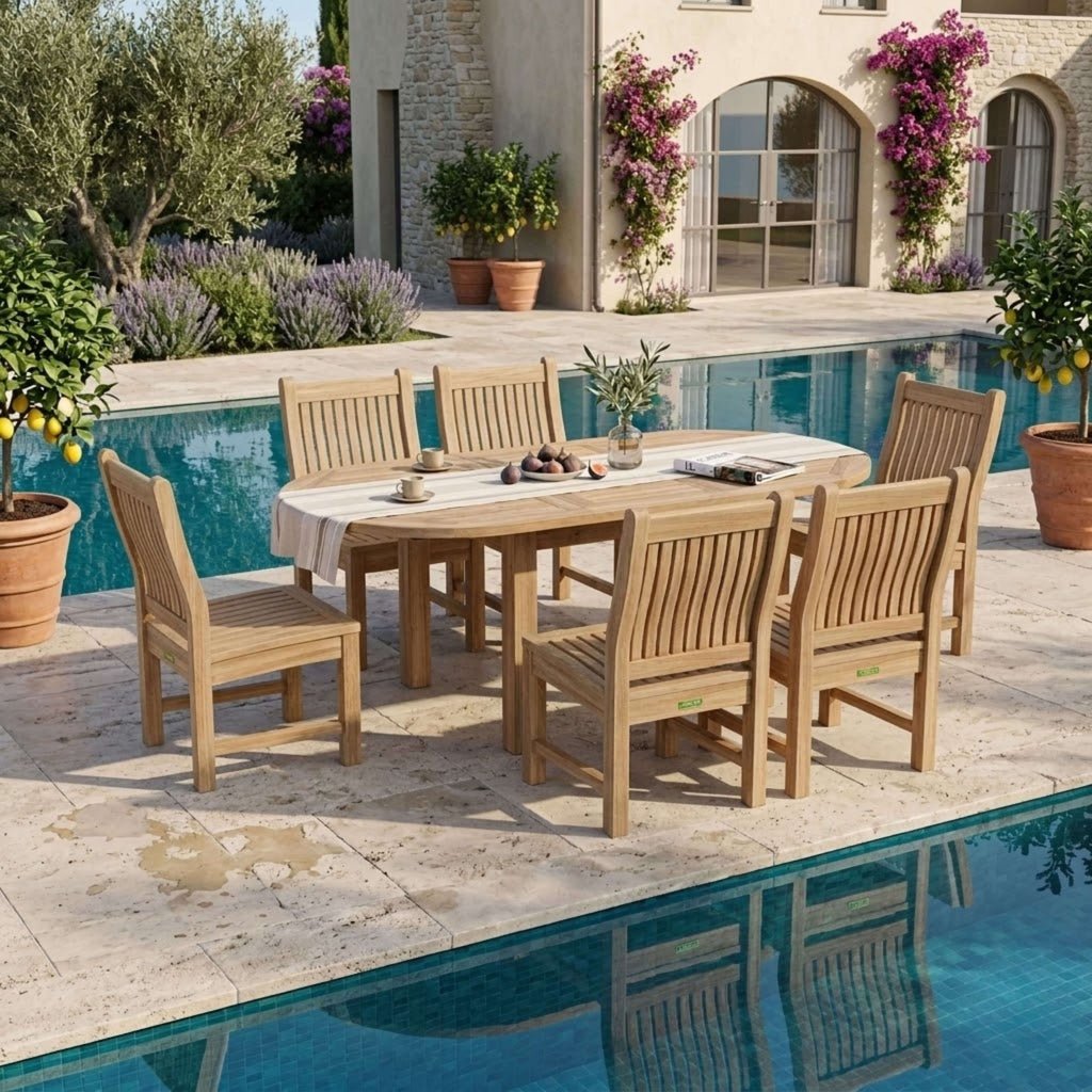 Anderson Teak Bahama Sahara 7-Piece 96" Rectangular Dining Set – view 3