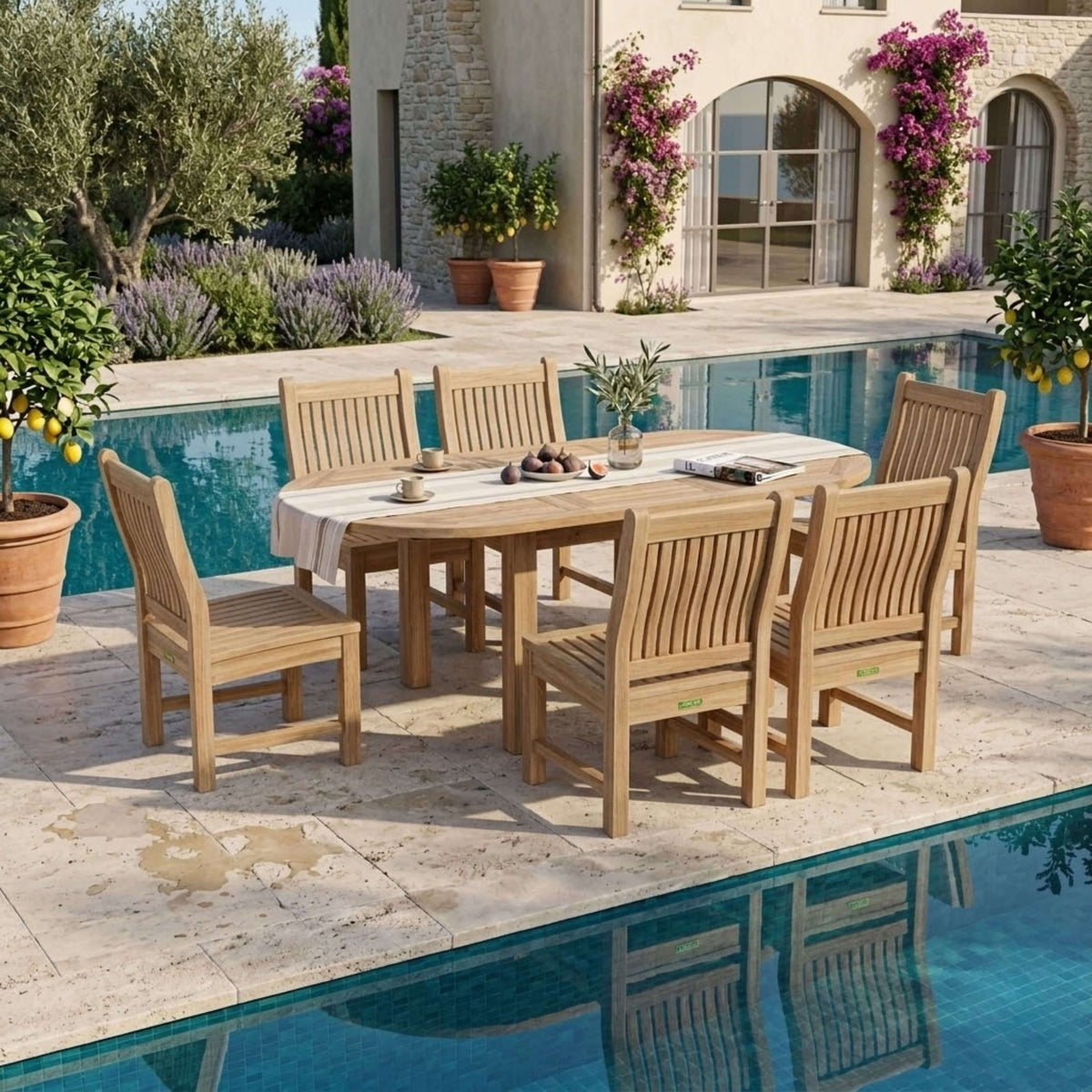 Anderson Teak Bahama Sahara 7-Piece 96" Rectangular Dining Set – view 3