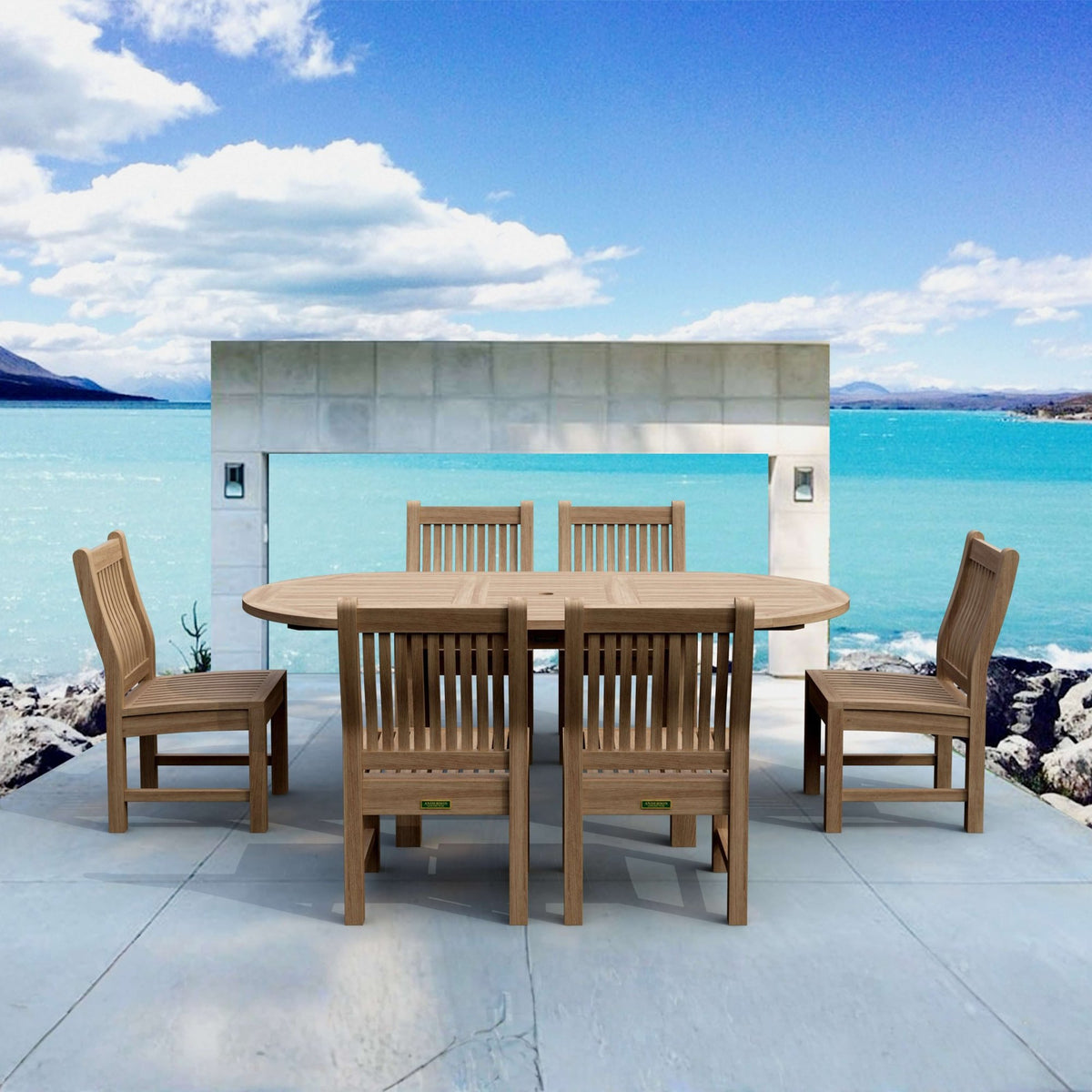 Anderson Teak Bahama Sahara 7-Piece 96" Rectangular Dining Set – view 4