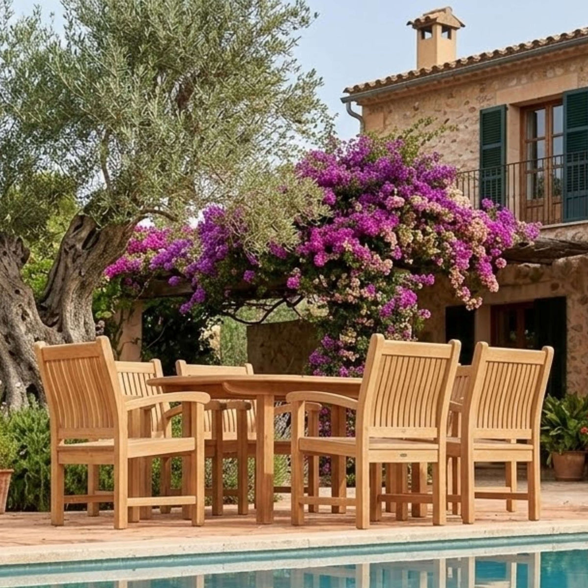 Anderson Teak Bahama Sahara 7-Piece 78" Oval Dining Set – view 3