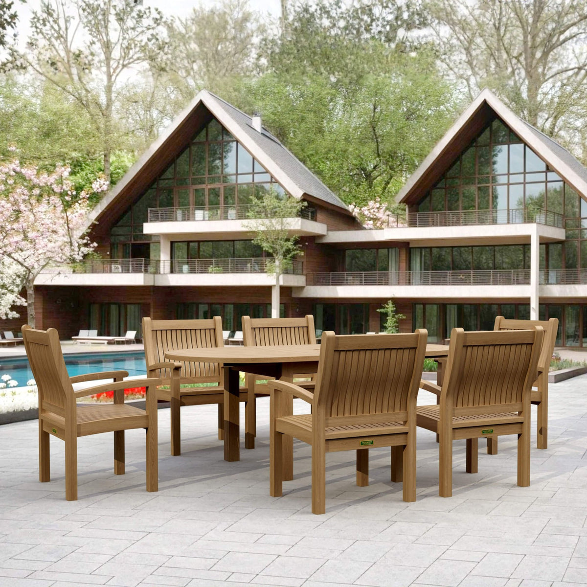 Anderson Teak Bahama Sahara 7-Piece 78" Oval Dining Set – view 4
