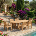 Anderson Teak Bahama Sahara Armchair 7-Piece 87" Oval Dining Set