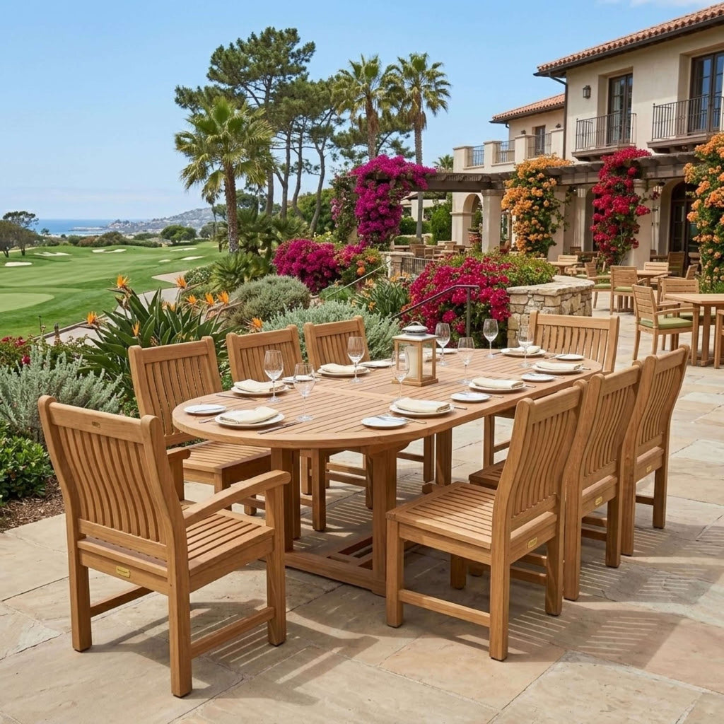 Anderson Teak Bahama Sahara Side Chair 7-Piece 87" Oval Dining Set – view 2