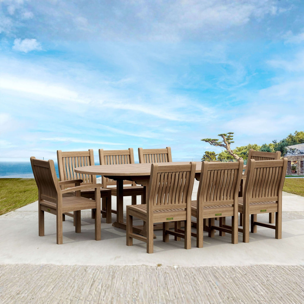 Anderson Teak Bahama Sahara Side Chair 7-Piece 87" Oval Dining Set – view 5