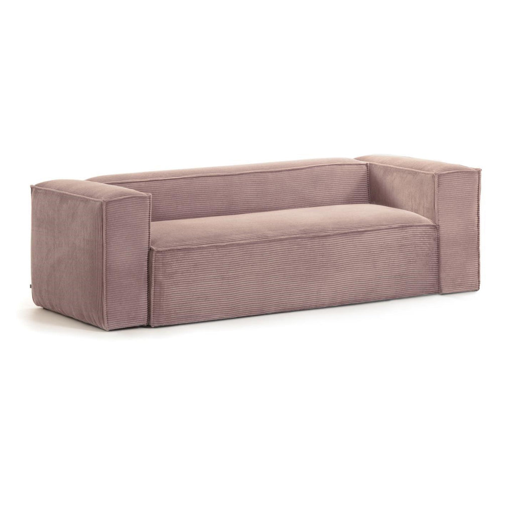 3-Seater Sofa BLOK Light Pink Corduroy — Kave Home