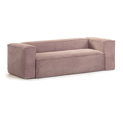 3-Seater Sofa BLOK Light Pink Corduroy — Kave Home