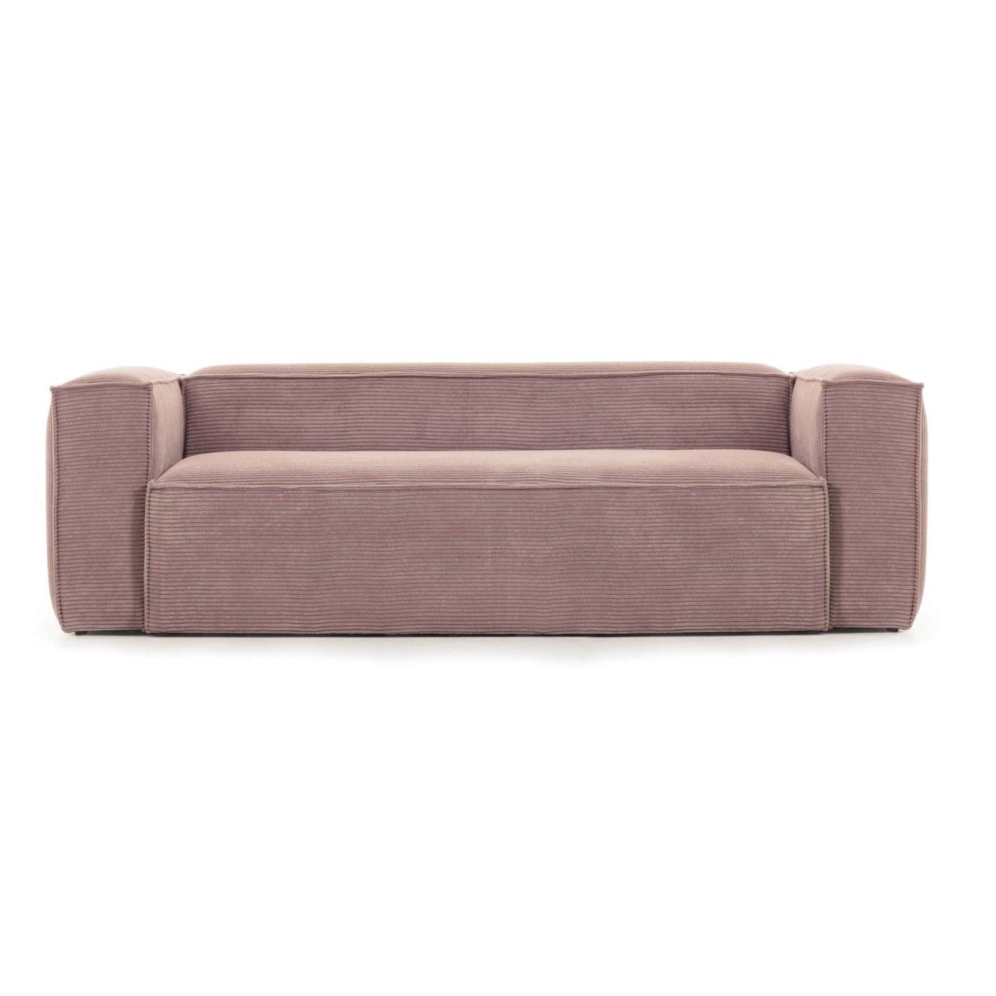 3-Seater Sofa BLOK Light Pink Corduroy — Kave Home