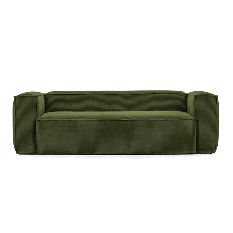 Sofa 3-person green corduroy block — Kave Home