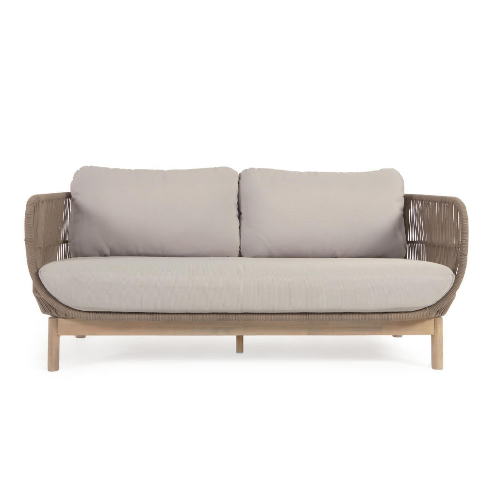 Catalina beige 3-person sofa with solid wood finish — Kave Home