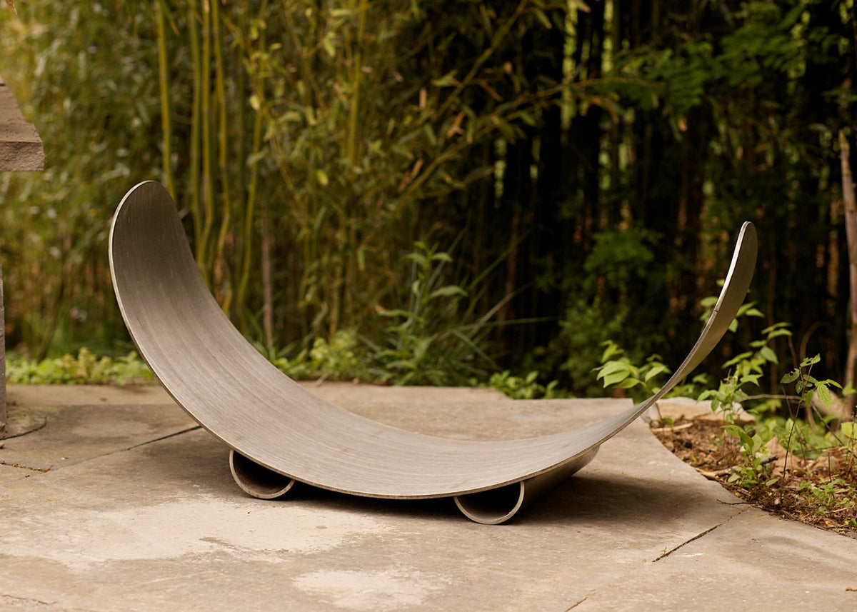Fire Pit Art Stainless Steel Crescent Log Rack