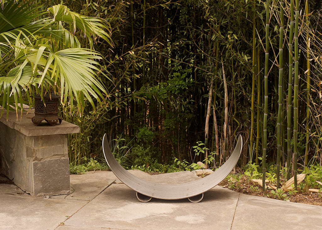 Fire Pit Art Stainless Steel Crescent Log Rack – view 3