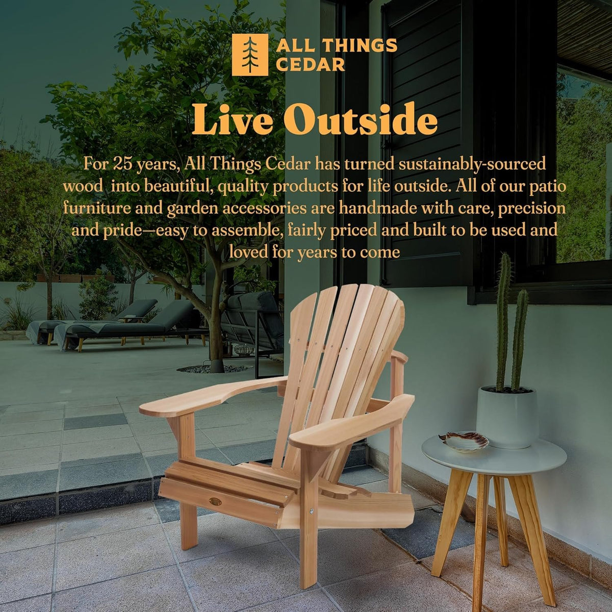 All Things Cedar 3-Piece Adirondack Side Table Set – view 7