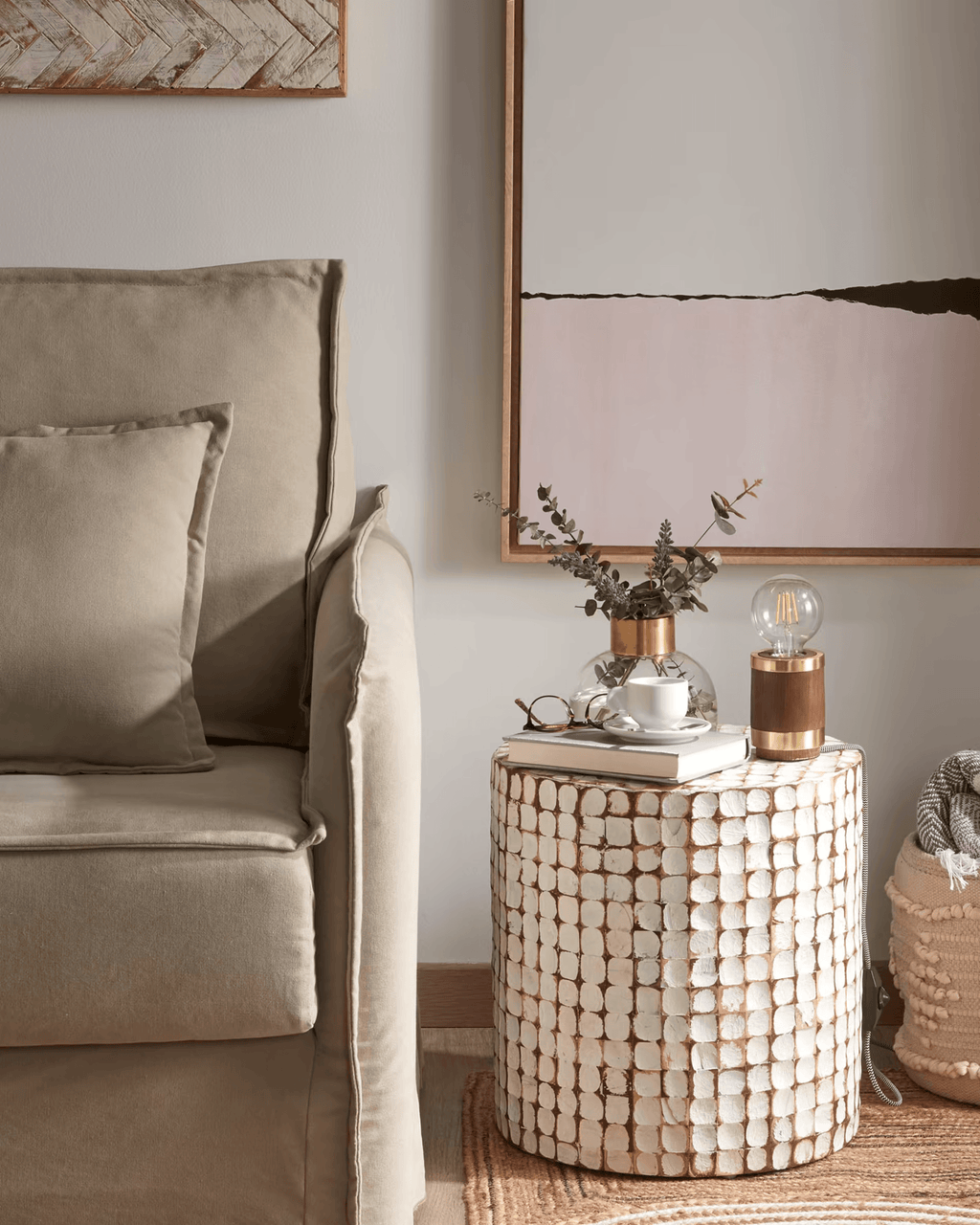 Side table necoco white mango wood — Kave Home