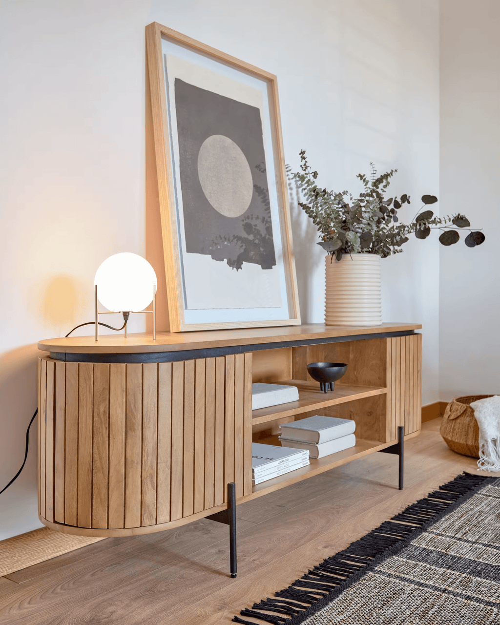 Open cabinet rtv licia wood mango — Kave Home