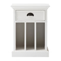 NovaSolo Halifax Bedside Table with Dividers, Classic White