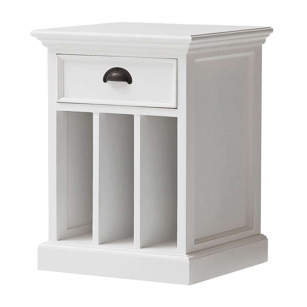 NovaSolo Halifax Bedside Table with Dividers, Classic White – view 2