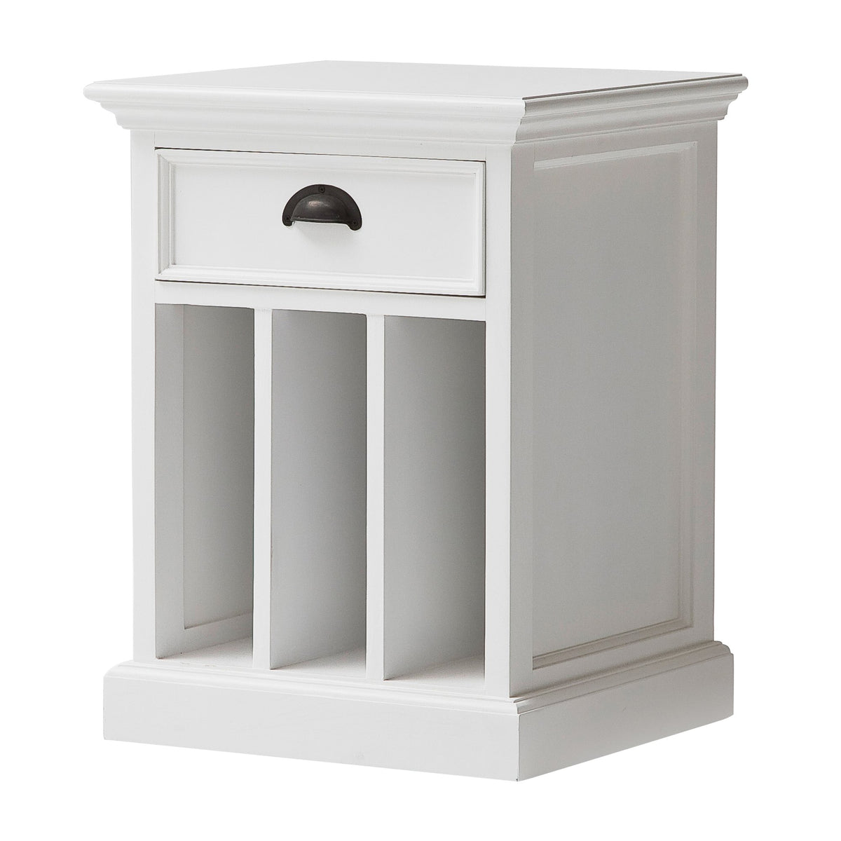 NovaSolo Halifax Bedside Table with Dividers, Classic White – view 2