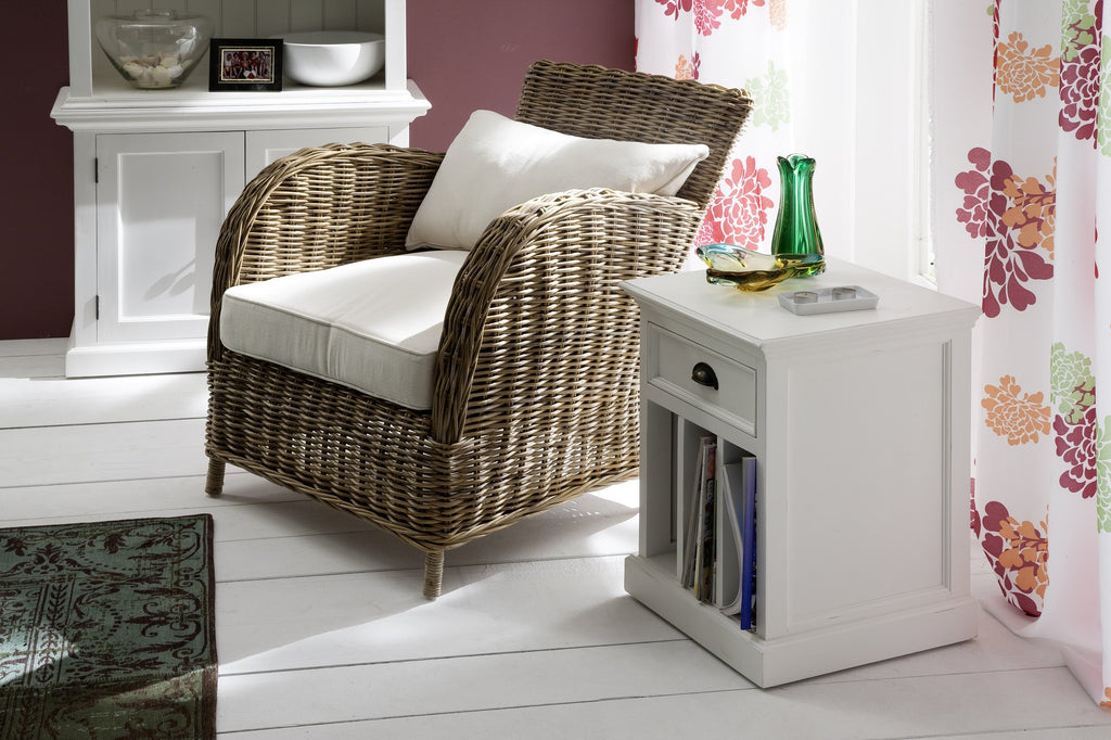 NovaSolo Halifax Bedside Table with Dividers, Classic White – view 7