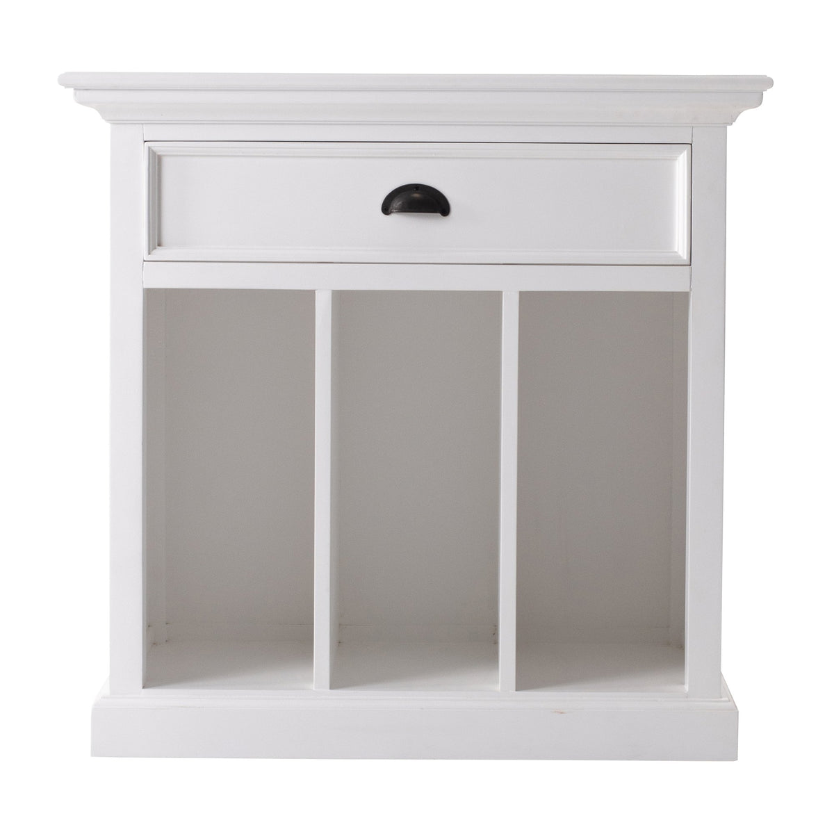 NovaSolo Halifax Bedside Table with Dividers, Classic White