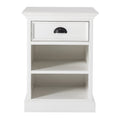 NovaSolo Halifax Bedside Table with Shelves, Classic White