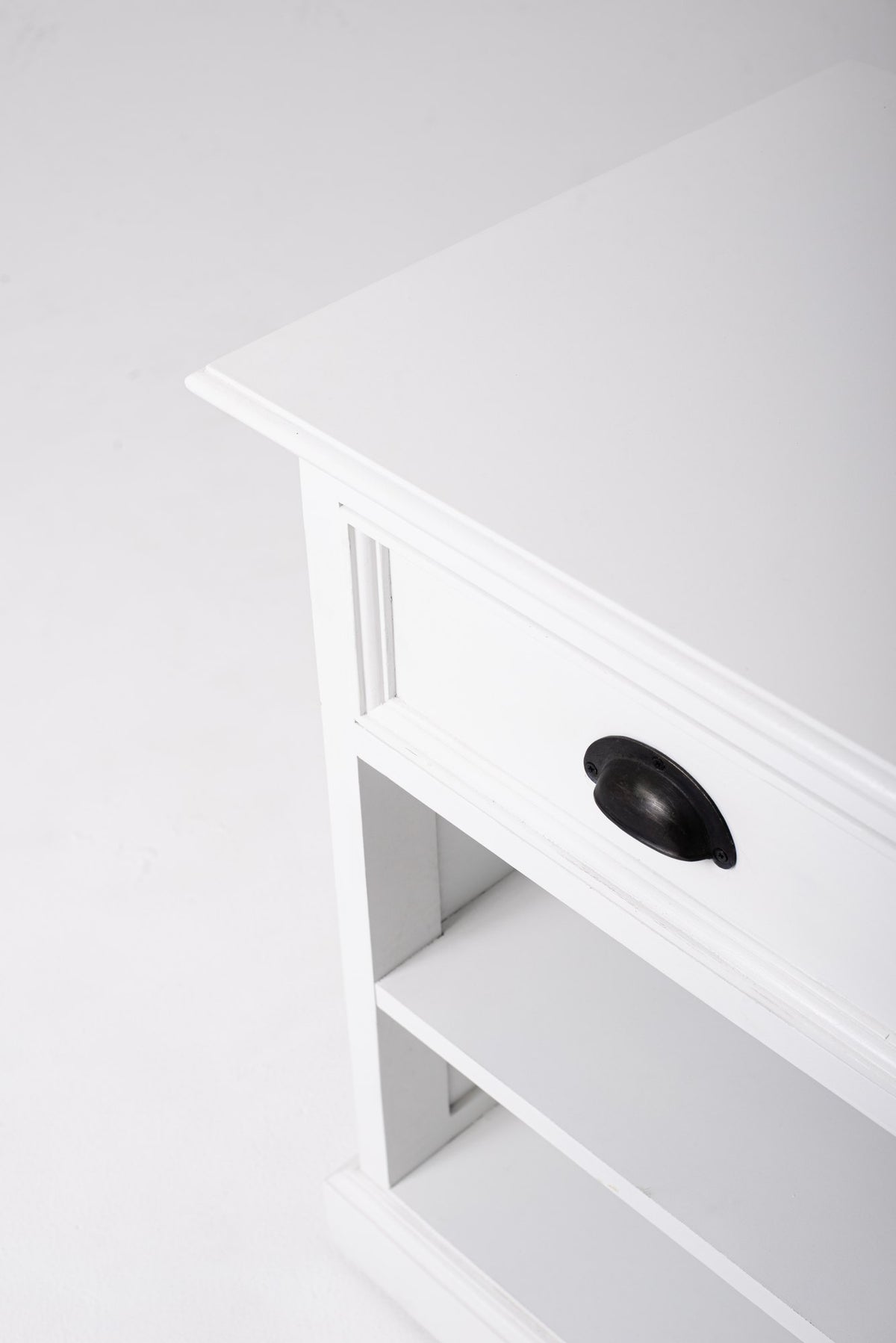 NovaSolo Halifax Bedside Table with Shelves, Classic White – view 9