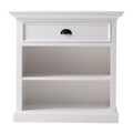 NovaSolo Halifax Bedside Table with Shelves, Classic White