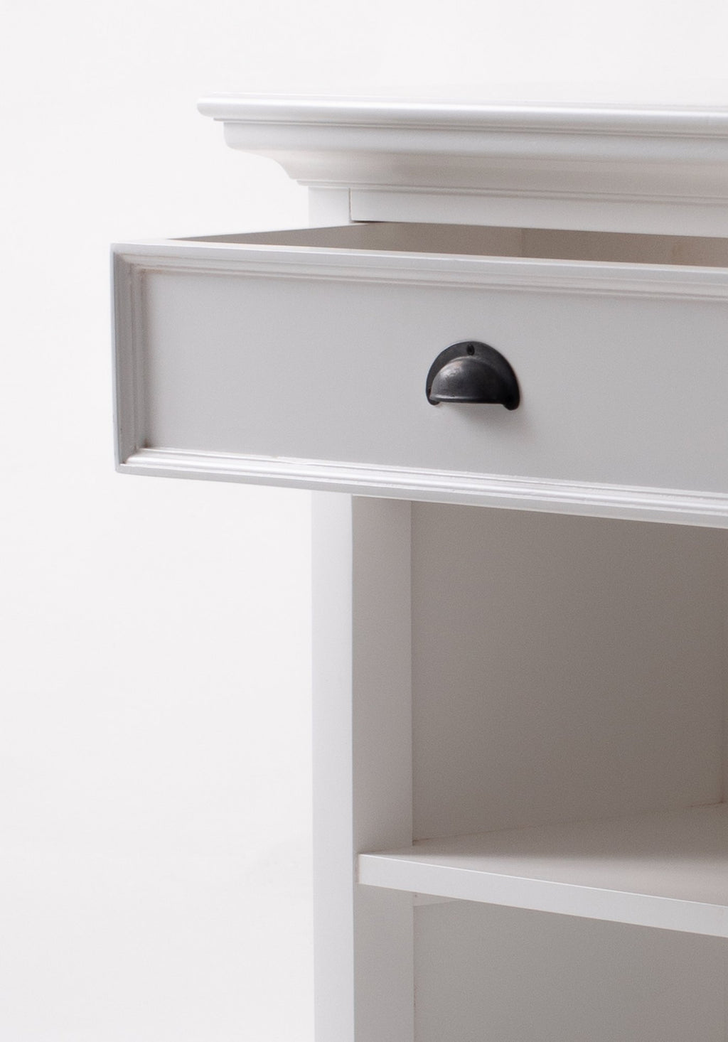 NovaSolo Halifax Bedside Table with Shelves, Classic White – view 10