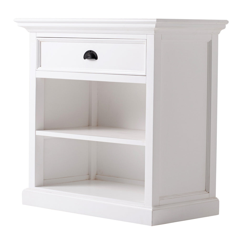 NovaSolo Halifax Bedside Table with Shelves, Classic White – view 2
