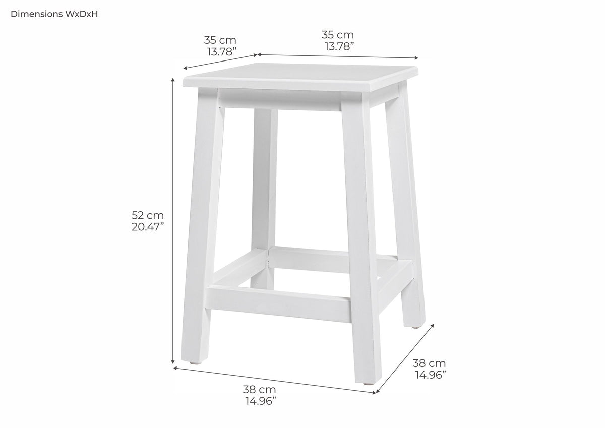 NovaSolo Halifax Stool, Classic White – dimensions
