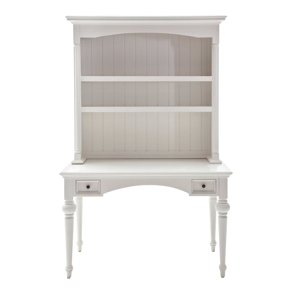 NovaSolo Provence Secretary Desk with Hutch, Classic White
