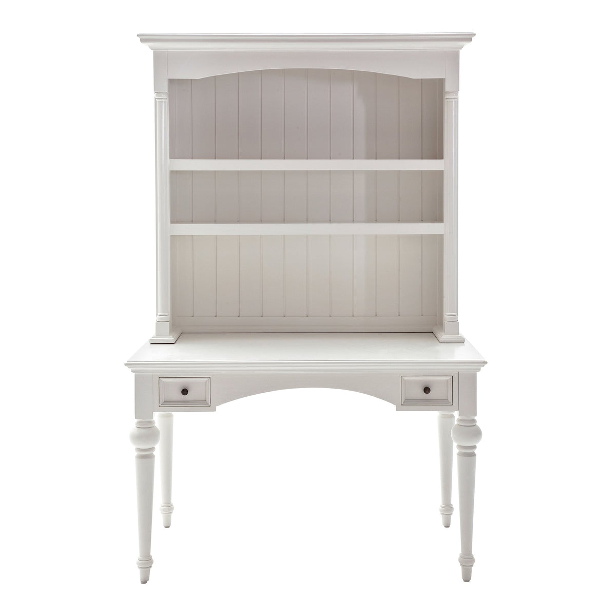 NovaSolo Provence Secretary Desk with Hutch, Classic White