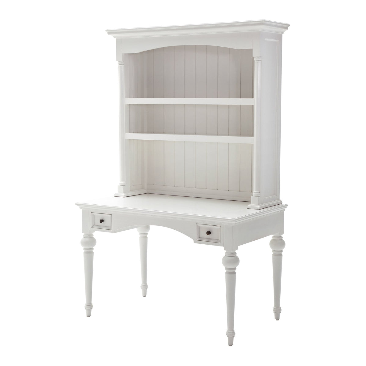 NovaSolo Provence Secretary Desk with Hutch, Classic White – view 2