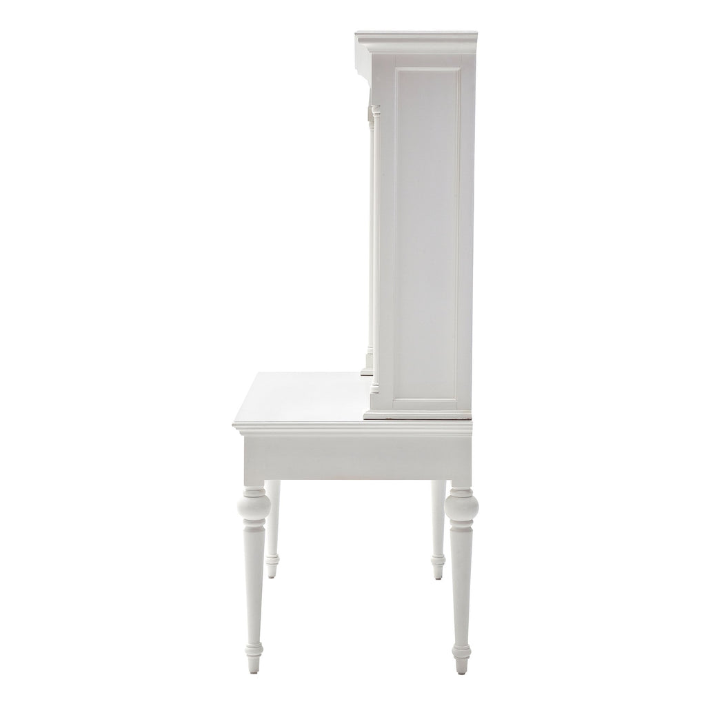 NovaSolo Provence Secretary Desk with Hutch, Classic White – view 3
