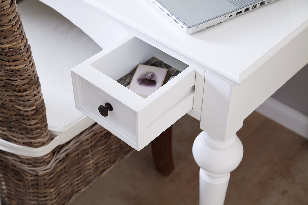 NovaSolo Provence Secretary Desk with Hutch, Classic White – view 9