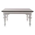 NovaSolo Provence Accent Square Coffee Table, White Distress & Deep Brown